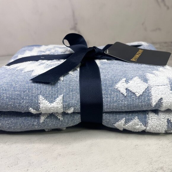 Pendleton Peak Canyon Blue Hand Towels Set of 2 - Picture 3 of 4